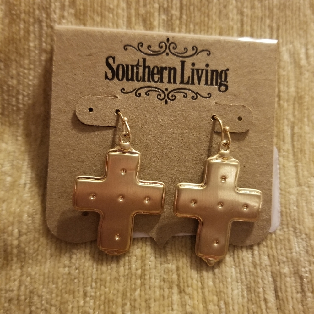 Southern Living Gold Colored Metal Earrings (NWT)